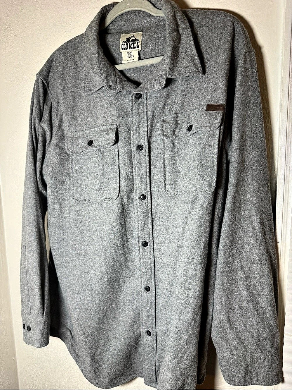 Old Mill Men's Cotton Button Down Gray Size XXL